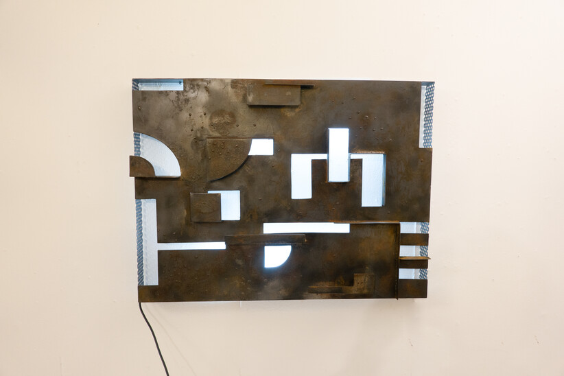 Mid-century Modern Brutalist Metal Sconce