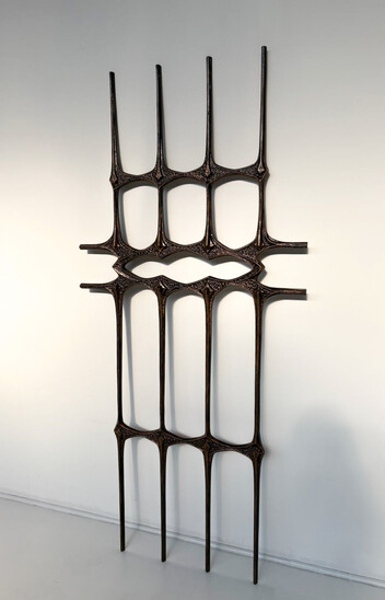 Mid-Century Modern Brutalist  Wall-Mounted Sculpture, 1960s- Cast Aluminum