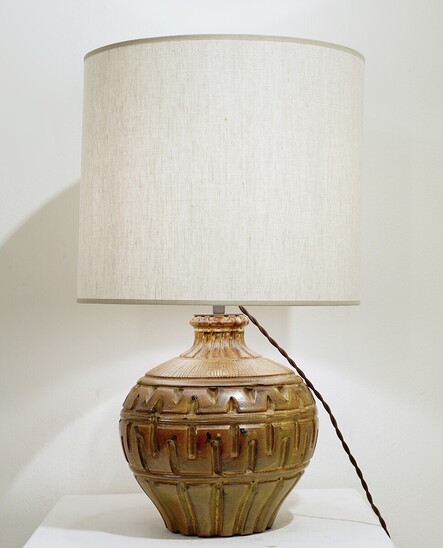 Mid Century Modern Ceramic Table Lamp, Vallauris, France,1970s