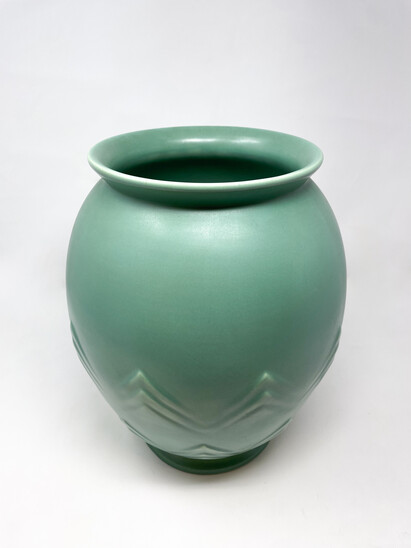 Mid-Century Modern Ceramic Turquoise Vase, Villeroy & Boch, Luxembourg