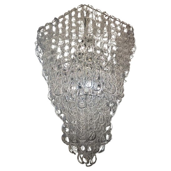 Mid-Century Modern Chandelier by Angelo Mangiarotti for Vistosi, 1970s