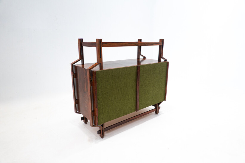 Mid-Century Modern Chest attributed to Ico Parisi, Wood and Fabric, 1960s