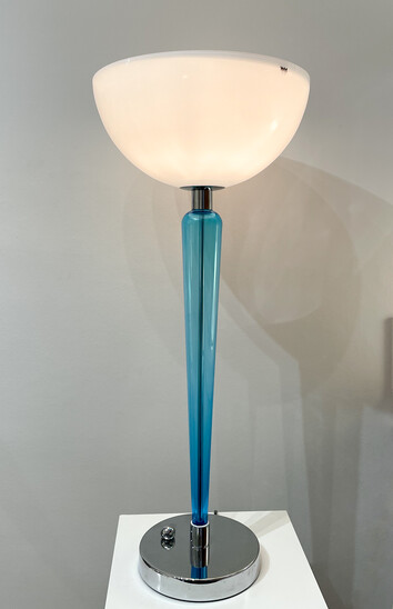 Mid-Century Modern Chrome and Glass Table Lamp by Jeannot Cerutti pour Ve-Art, 1970s, Italy