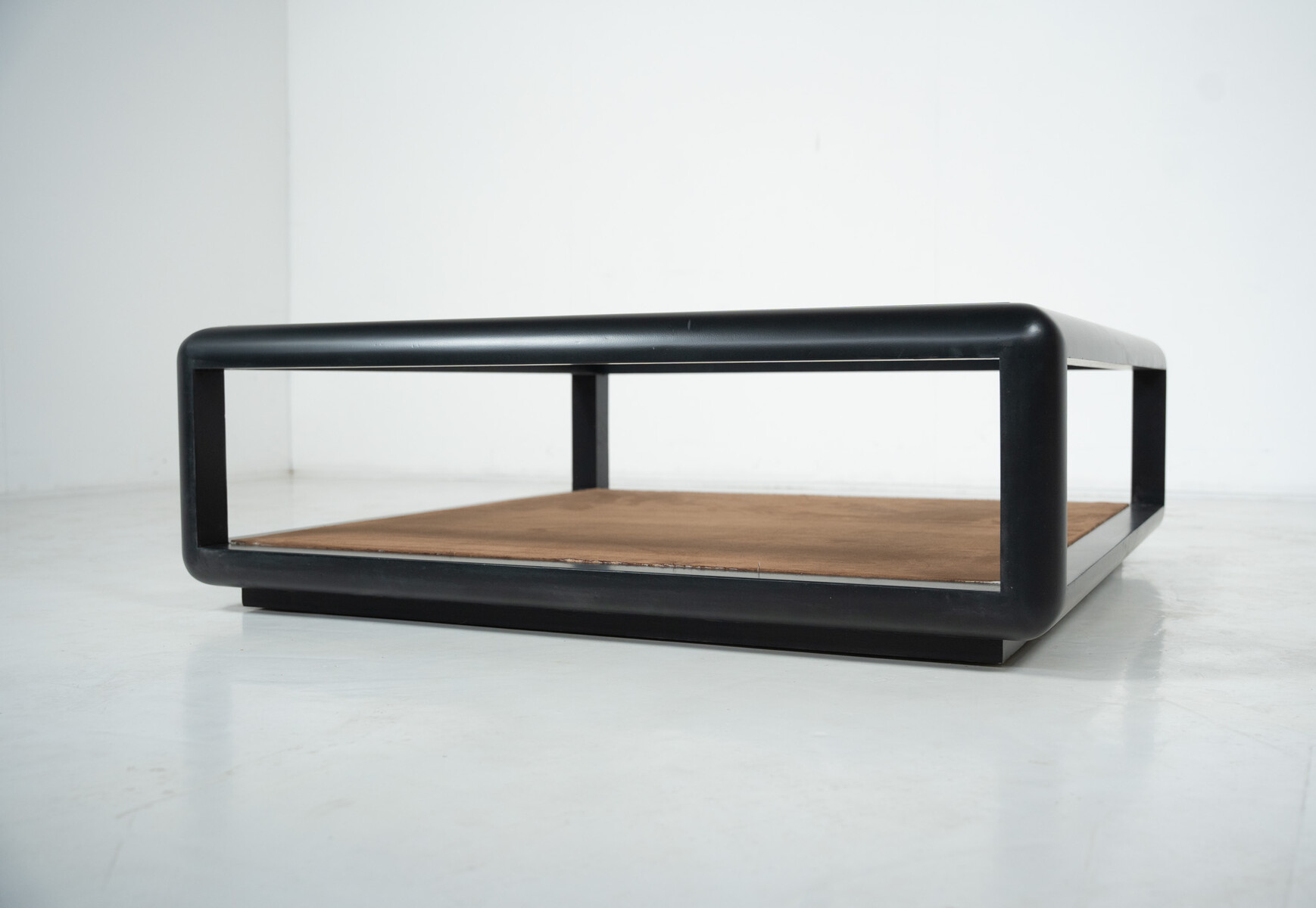 Mid-Century Modern Coffee Table attributed to Carlo Scarpa, Wood and Glass, Italy