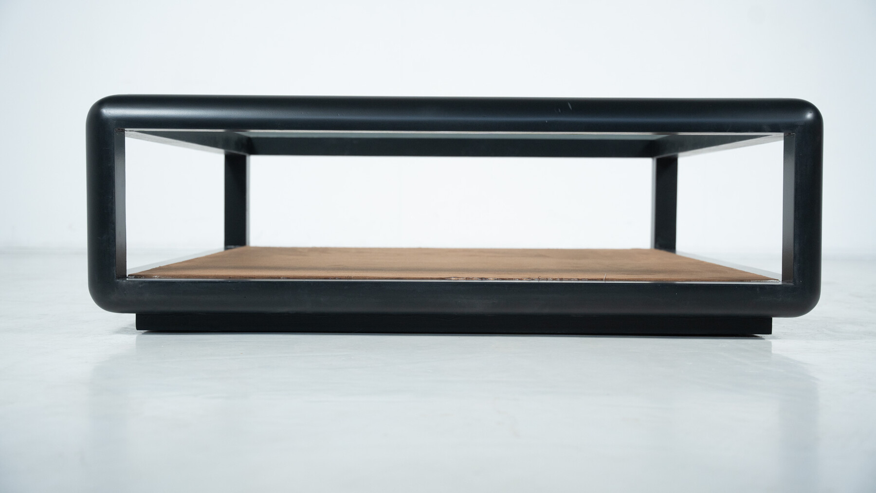 Mid-Century Modern Coffee Table attributed to Carlo Scarpa, Wood and Glass, Italy