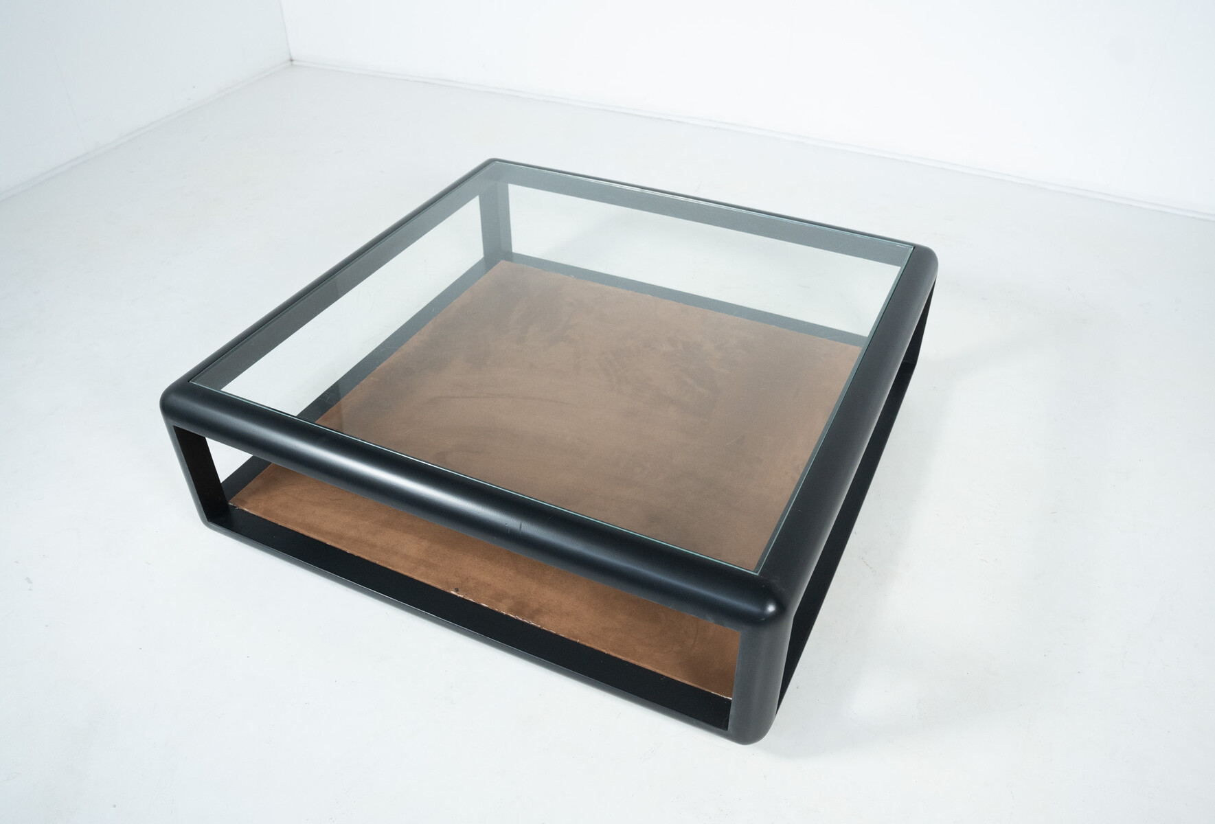 Mid-Century Modern Coffee Table attributed to Carlo Scarpa, Wood and Glass, Italy