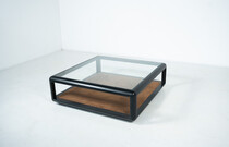 Mid-Century Modern Coffee Table attributed to Carlo Scarpa, Wood and Glass, Italy