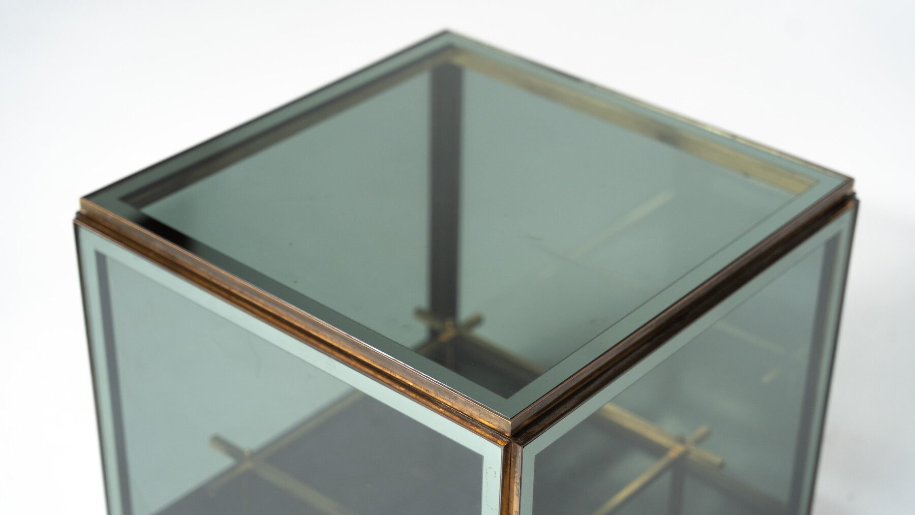 Mid-Century Modern Coffee Table/ Bar, Metal and Glass, 1970s