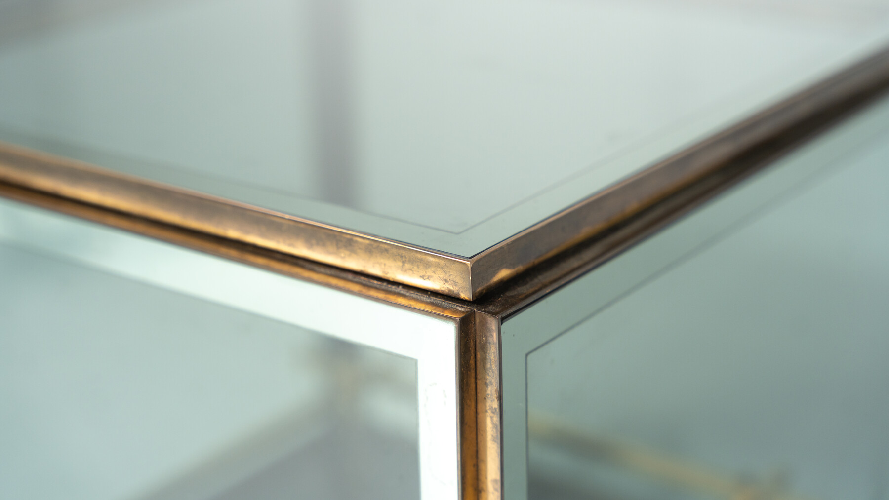 Mid-Century Modern Coffee Table/ Bar, Metal and Glass, 1970s