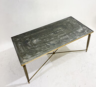 Mid-Century Modern Coffee Table, Glass and Brass 