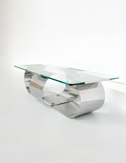 Mid-Century Modern Coffee Table in the style of François Monnet, 1970s
