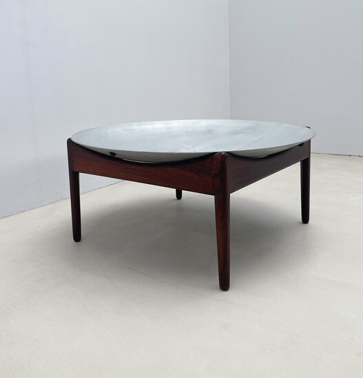 Mid-Century Modern Coffee Table, Wood and Chrome, Italy, 1970s