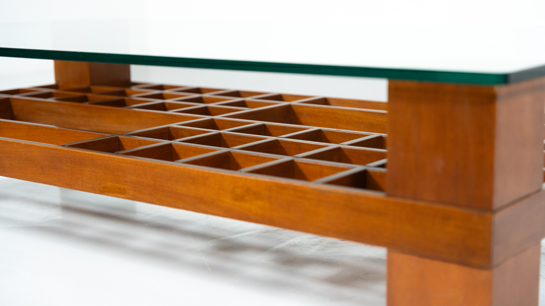 Mid-Century Modern Coffee Table, Wood and Glass, Italy, 1960s