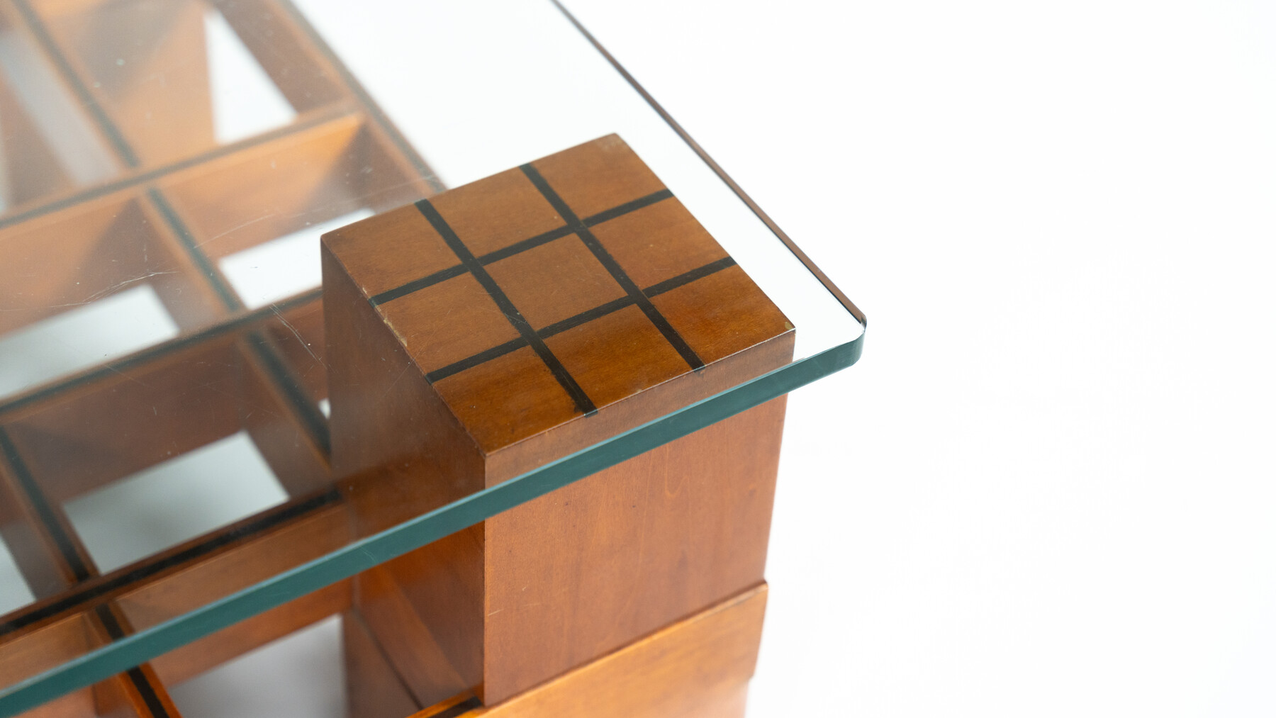 Mid-Century Modern Coffee Table, Wood and Glass, Italy, 1960s