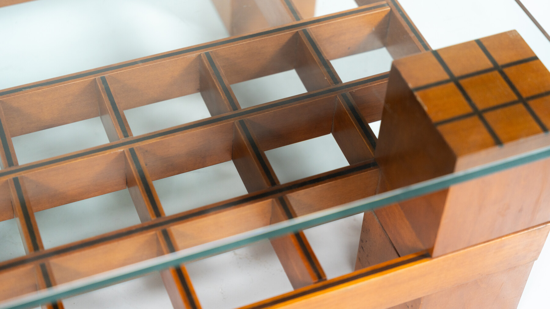 Mid-Century Modern Coffee Table, Wood and Glass, Italy, 1960s