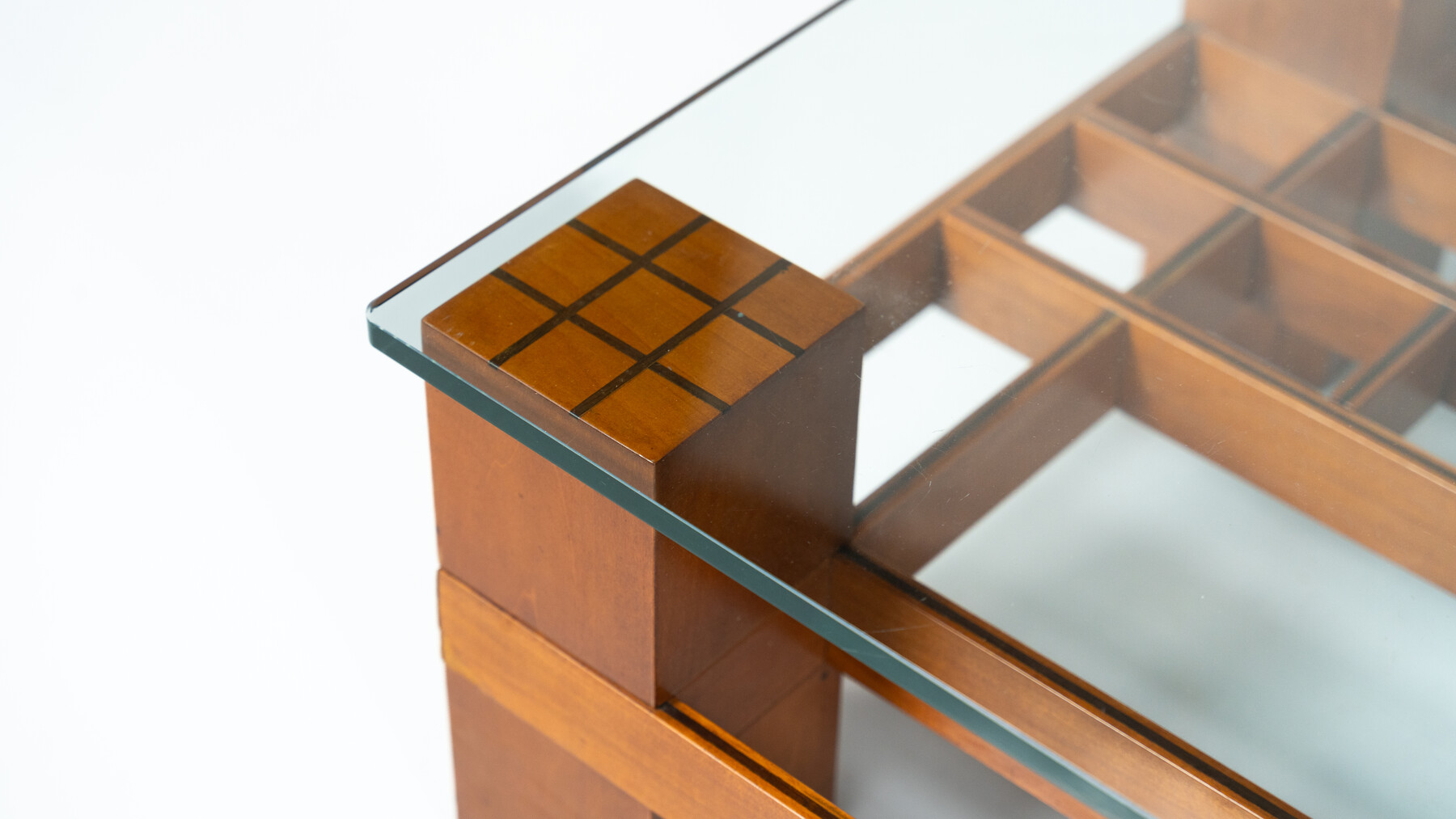 Mid-Century Modern Coffee Table, Wood and Glass, Italy, 1960s