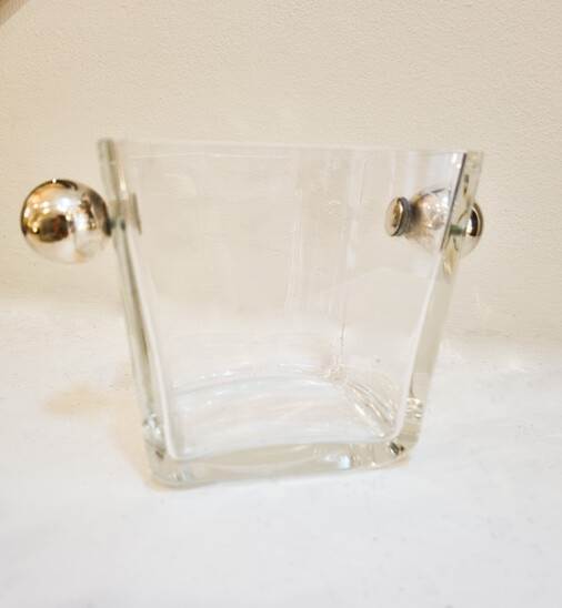 Mid-Century Modern Crystal and Silver Ice bucket, Germany