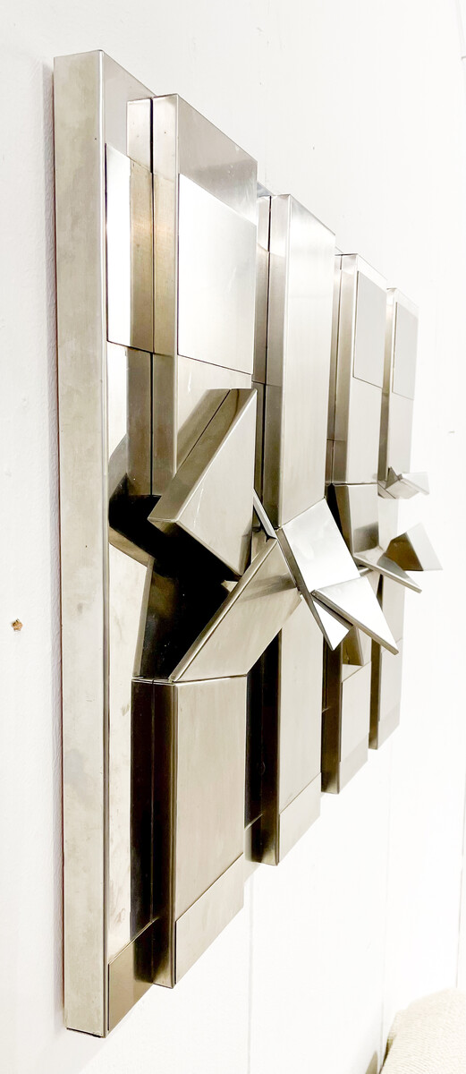 Mid-Century Modern Decorative Aluminium Wall Sculpture - Italy 1970s