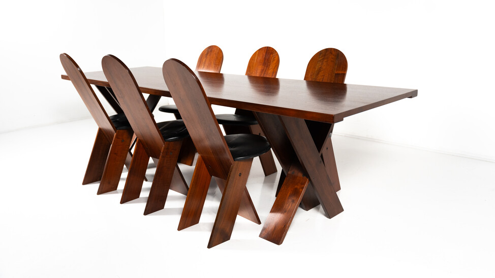 Mid-Century Modern Dining Set by Marco Zanuso for Poggi, Italy, 1970s