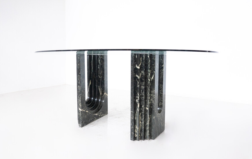 Mid-Century Modern Dining Table by Carlo Scarpa, Marble and Glass, Italy, 1960s