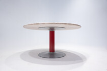 Mid-Century Modern Dining Table, Travertine and Metal, Italy, 1960s- 2 available