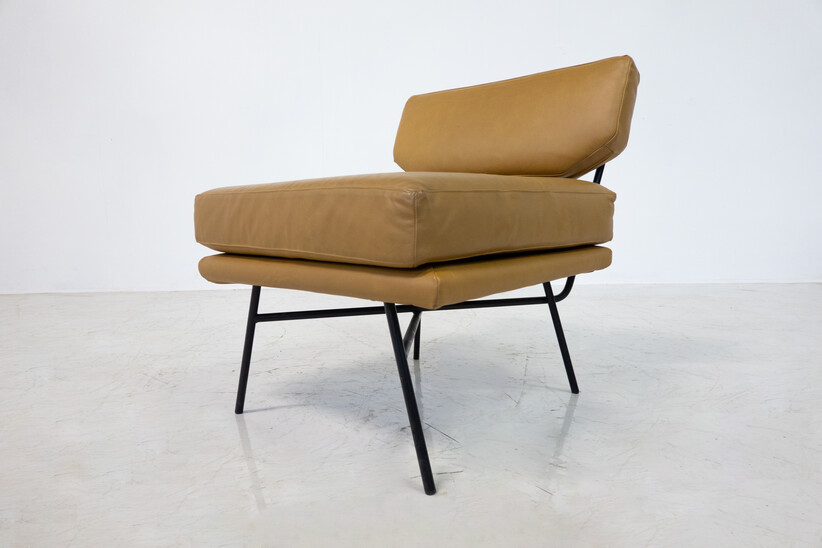 Mid-Century Modern 'Elettra' Armchair by Studio BBPR for Arflex, Leather and Iron, 1950s  