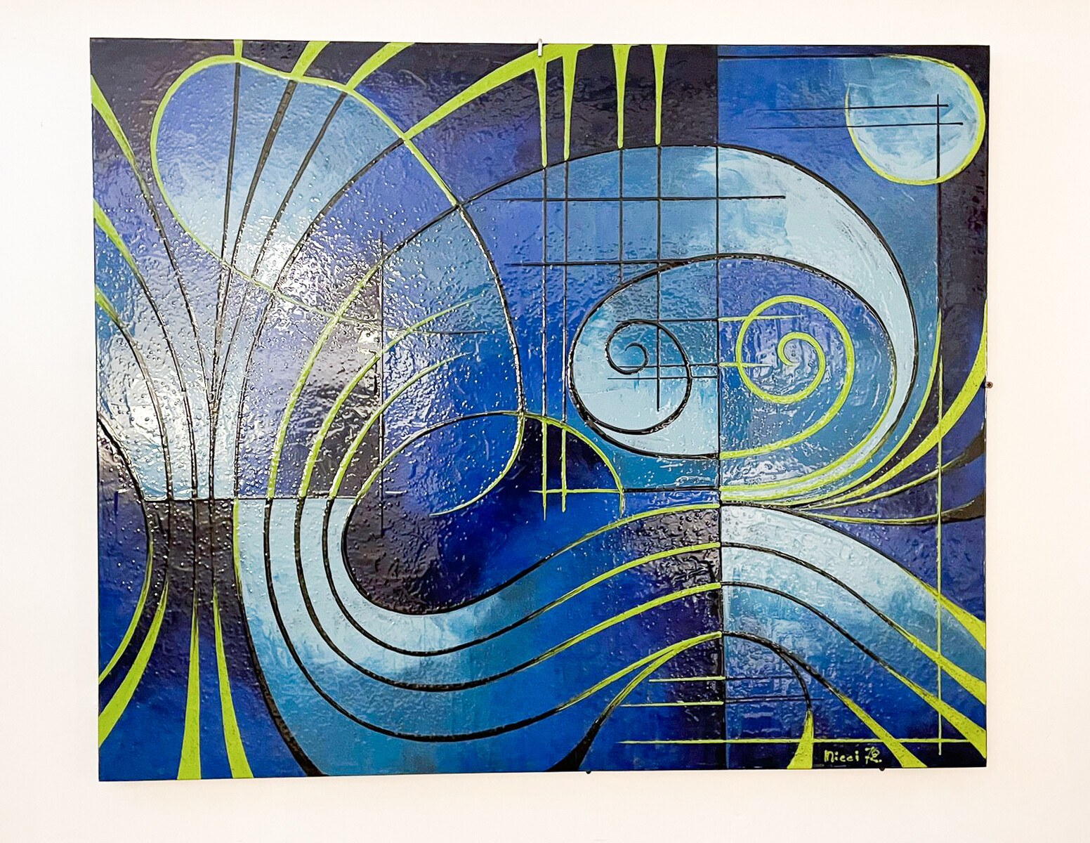 Mid-Century Modern enamelled metal Abstract Panel, 1972