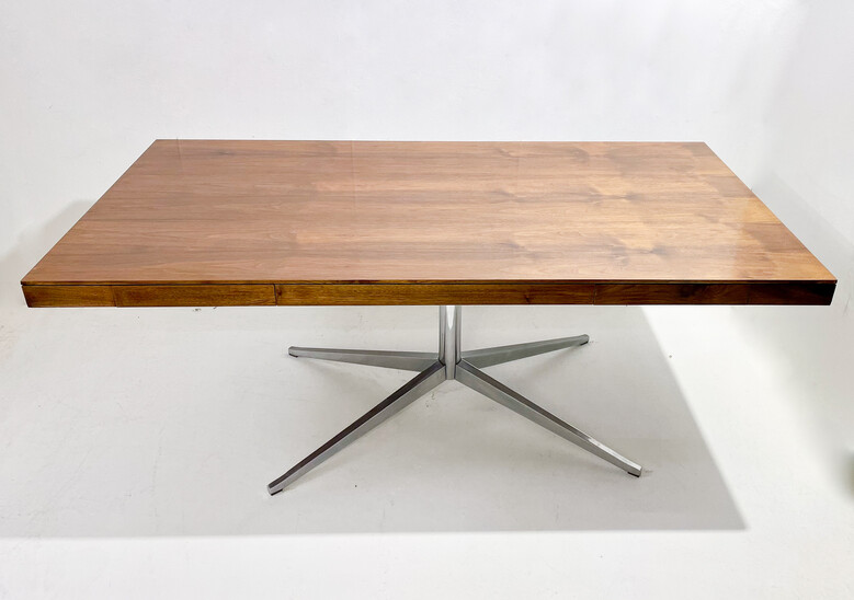 Mid-Century Modern Executive Desk by Florence Knoll, Wooden Desk,  Italy, 1960s
