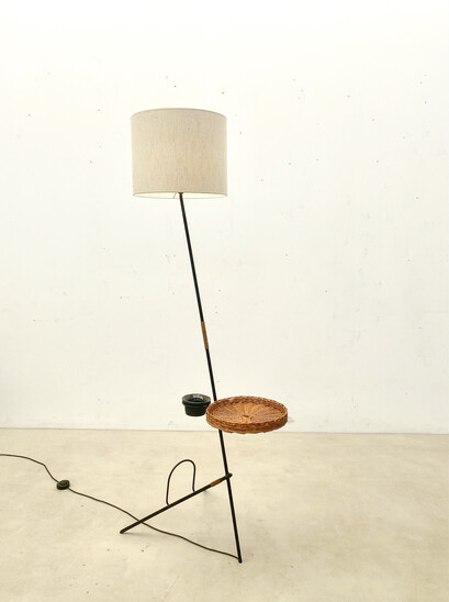 Mid-Century Modern Floor Lamp, Italy, 1960s - New Lampshade