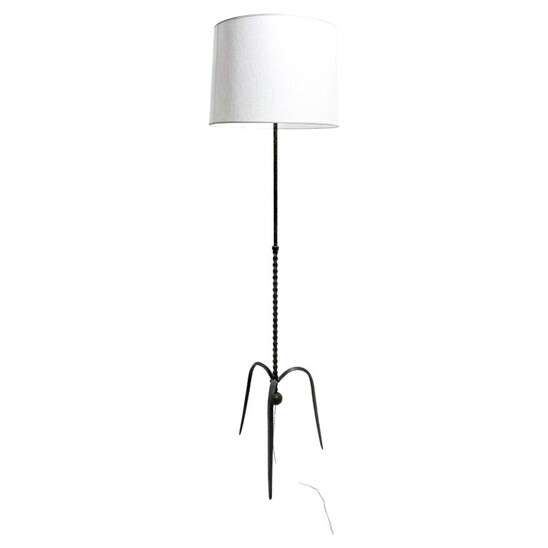 Mid-Century Modern Floor Lamp, Wrought Iron, Hungary, 1950s