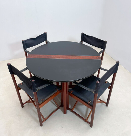 Mid-Century Modern Folding Dining Set by Hyllinge Møble, Denmark, 1970s