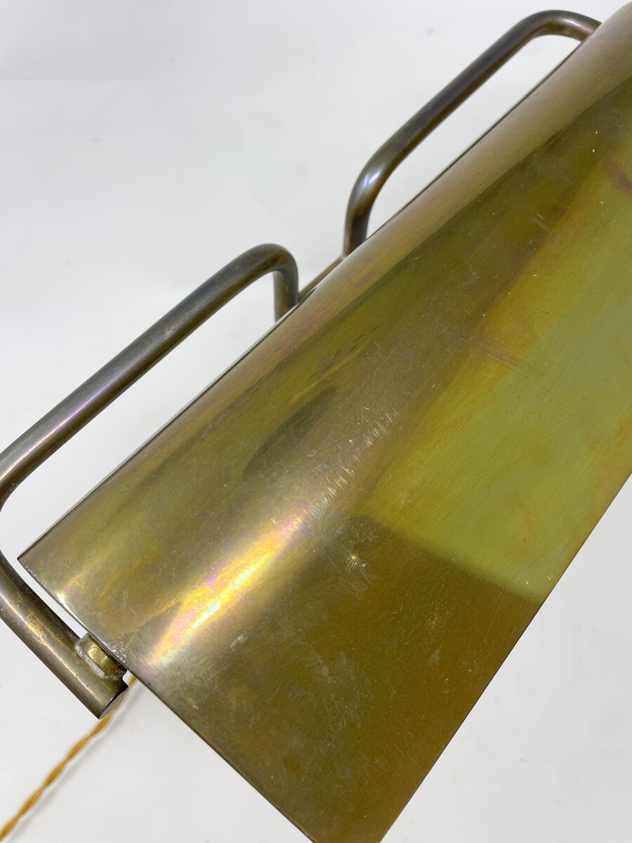 Mid-Century Modern Glass & Brass Table Lamp attributed to Pietro Chiesa, 1950s