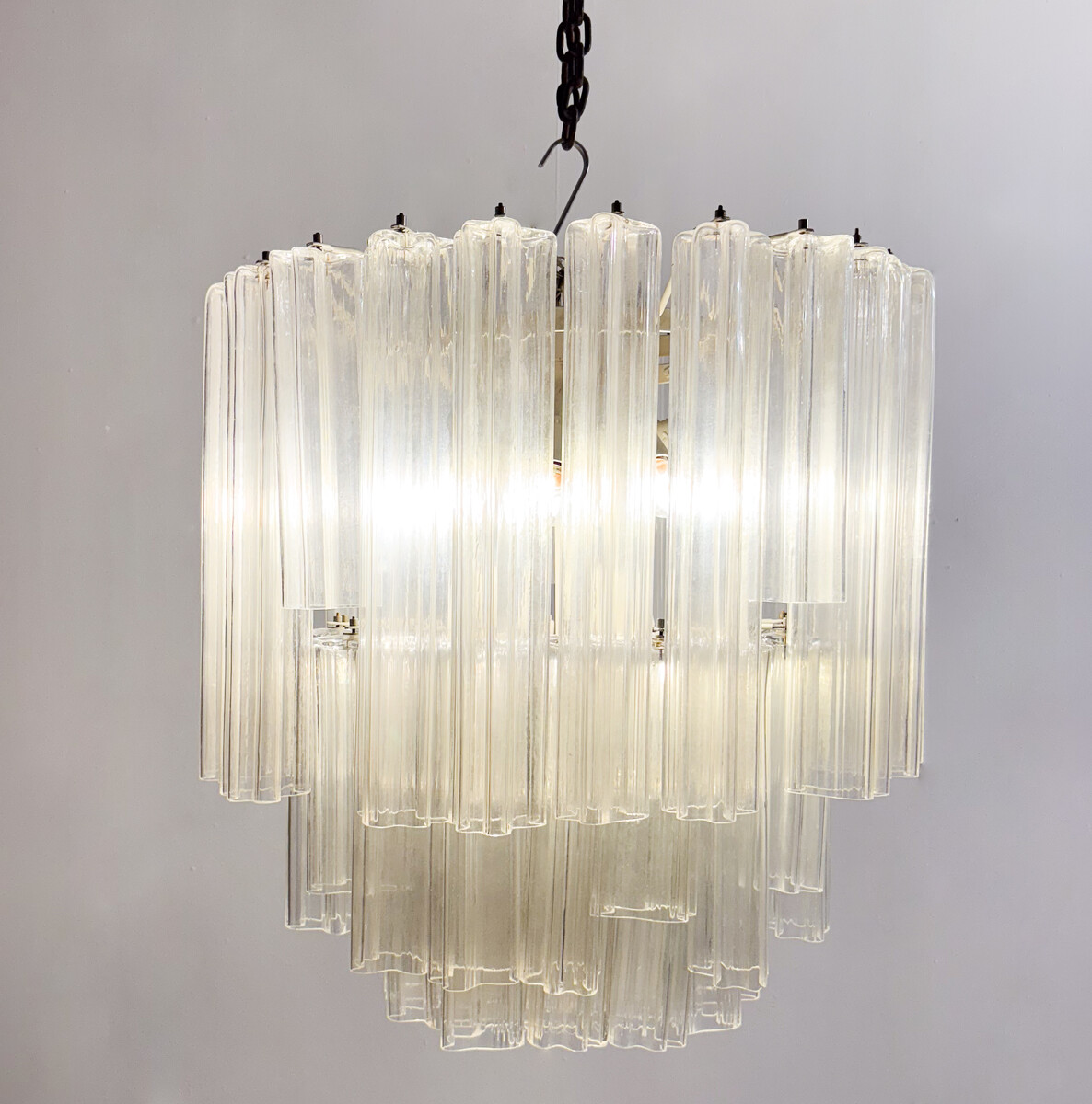 Mid-Century Modern Glass Suspension, Italy, 1970s