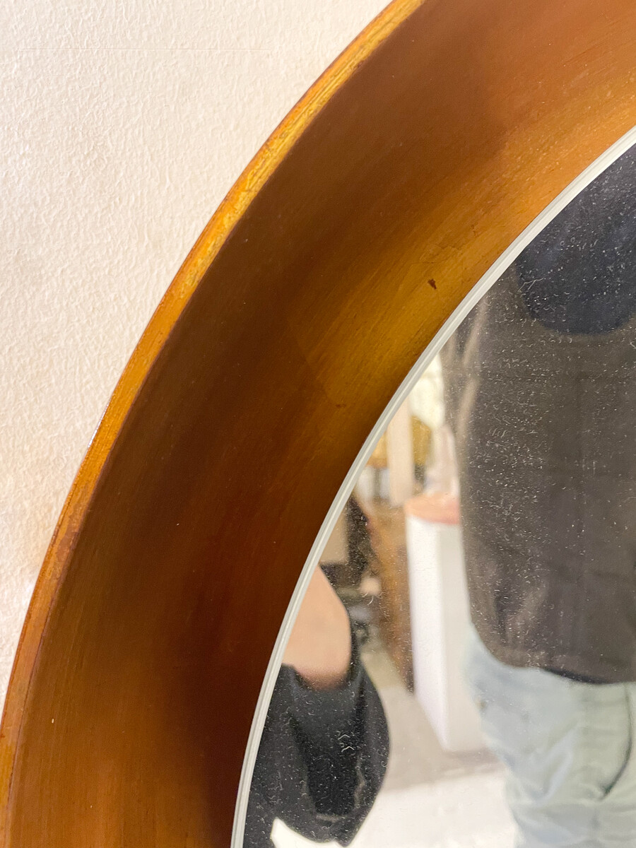Mid-Century Modern Gold Mirror, Wood, Italy, 1960s