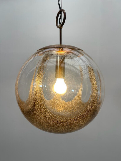 Mid-Century Modern Golden Glass Suspension, La Murrina , Italy, 1960s
