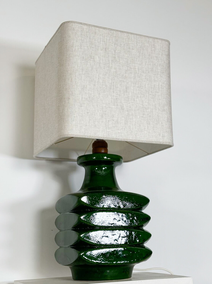 Mid-Century Modern Green Ceramic Desk lamp