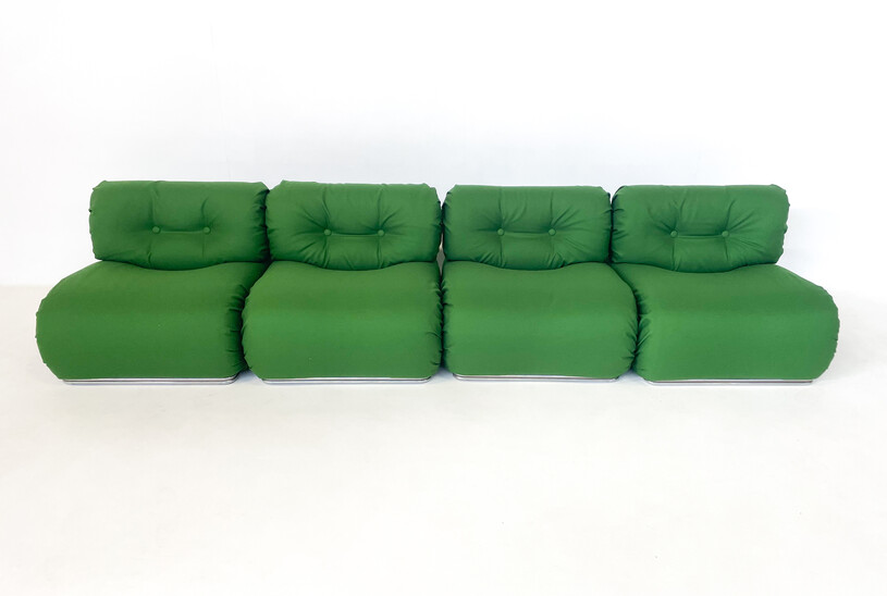 Mid-Century Modern Green Italian Modular Sofa, 1960s