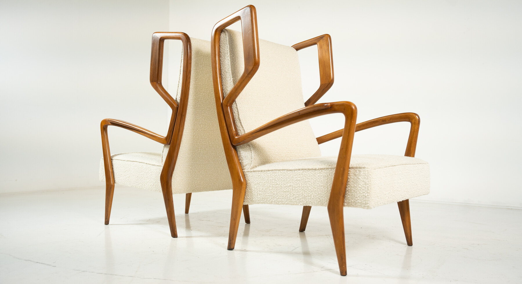 Mid-Century Modern Highback Armchairs by Orlando Orlandi, Italy, 1950s