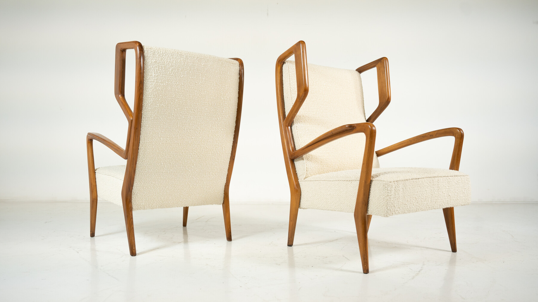 Mid-Century Modern Highback Armchairs by Orlando Orlandi, Italy, 1950s