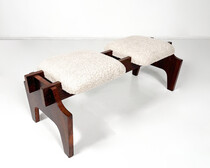 Mid-Century Modern Italian Bench, New Upholstery, 1960s
