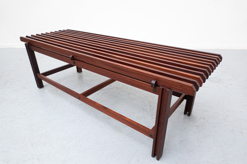 Mid-century Modern Italian Bench, Teak, 1960s