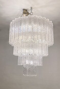 Mid-Century Modern Italian Chandelier, Glass, 1960s