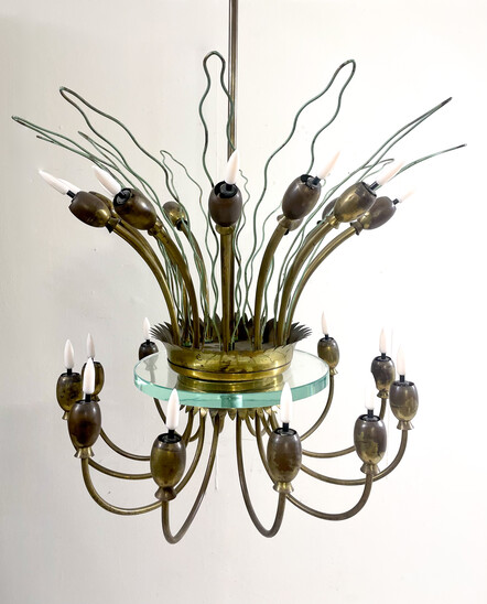 Mid-Century Modern Italian Chandelier, Italy, 1950s