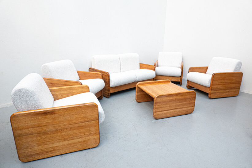 Mid-Century Modern Italian Coffee table, Oak, 1960s