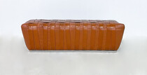 Mid-Century Modern Italian Cognac Leather Bench, 1980s