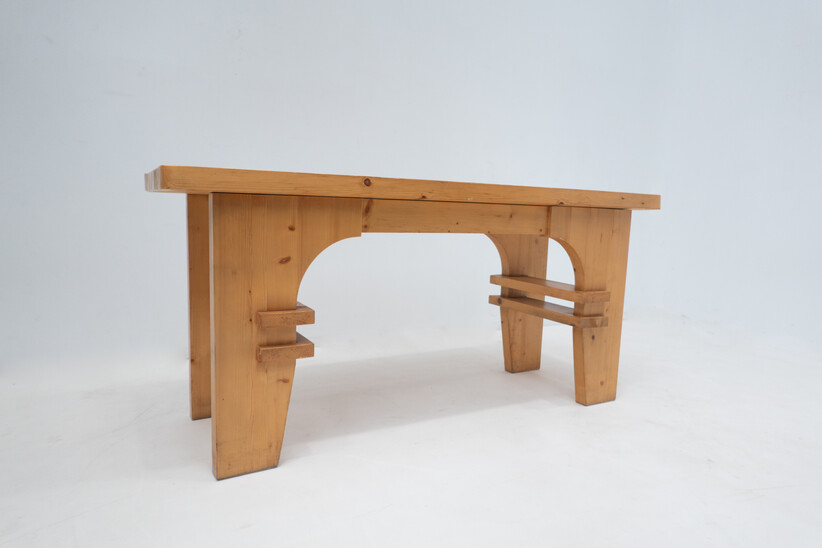 Mid-Century Modern Italian Console, Pine Wood, 1960s
