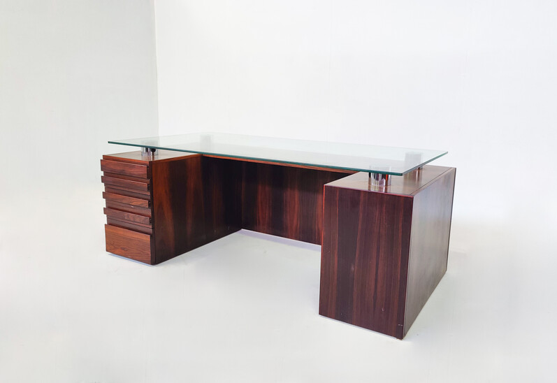 Mid-Century Modern Italian Desk with Drawers,  Boccato Gigante Zambusi, Italy, 1960s