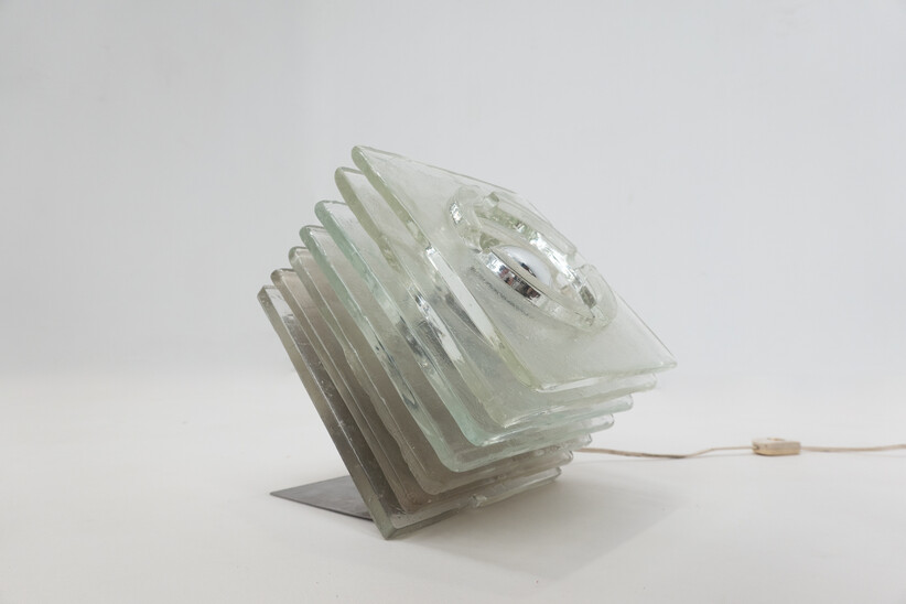 Mid-Century Modern Italian Glass Table Lamp,1970s