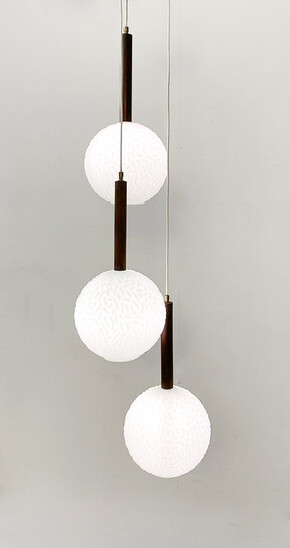 Mid-Century Modern Italian Opaline Suspension, Italy, 1960s