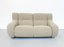 Mid-Century Modern Italian Sofa, Beige boucle Fabric, 1960s